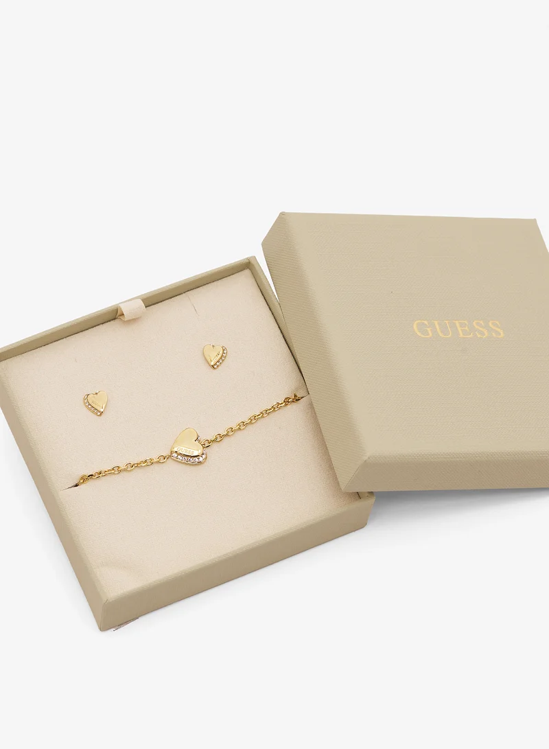 GUESS  Heart Bracelet And  Studs for Women | Best Price UAE